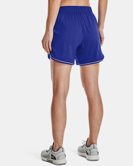 Women's UA Knit Mid-Length Shorts, Blue, pdpMainDesktop image number 1
